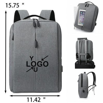 Water-Resistant Laptop Backpack with USB Connection