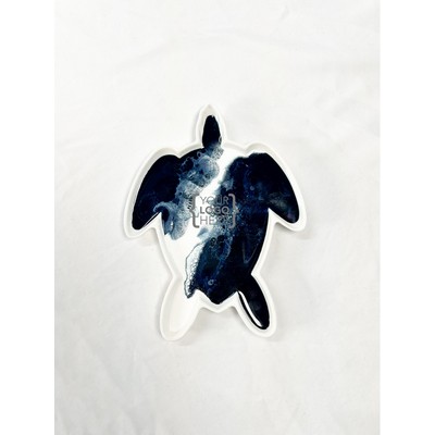 Turtle Shaped Ceramic Tray Navy White Metallic
