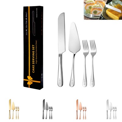 4-Piece Stainless Steel Cake Serving Set