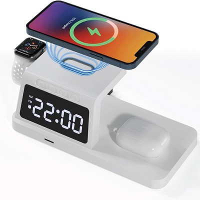 CHARGEWORX Chargeworx - 4-In-1 Wireless Charging Alarm Clock