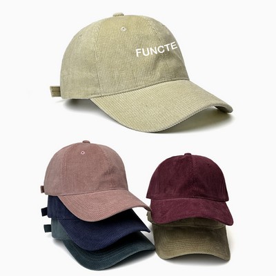 6 Panel Unisex Corduroy Baseball Hat