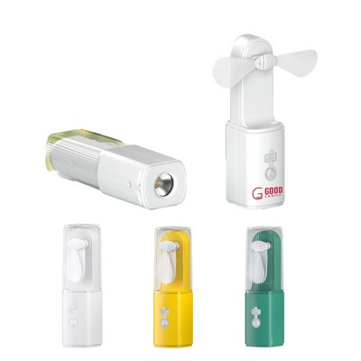 Rechargeable USB Handheld Fan w/ Flashlight