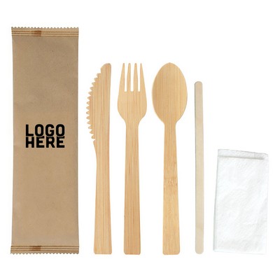 Kraft-bagged Eco Utensils Sets