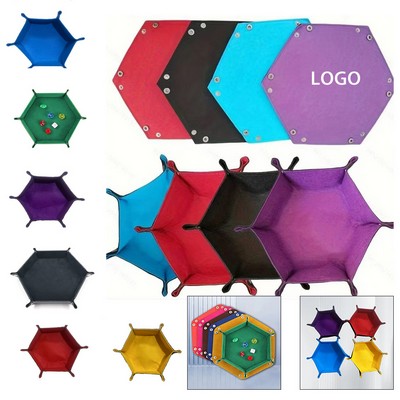 Collapsible Hexagonal Dice Storage Tray