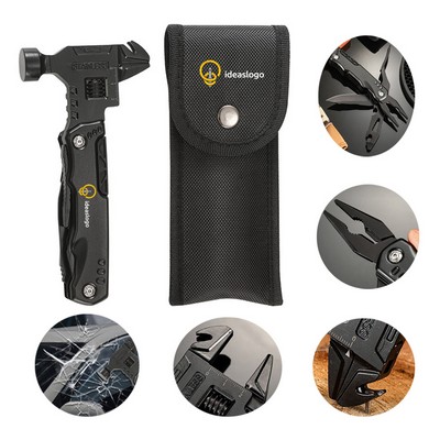 Multitool Hammer with Adjustable Wrench Combination Tool