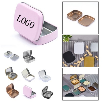 Rectangular Flip-Top Tin Box for Small Item Storage