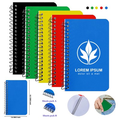 PP Coil Book Waterproof 60 Sheets 5 x 3" College Ruled Pocket Notebook