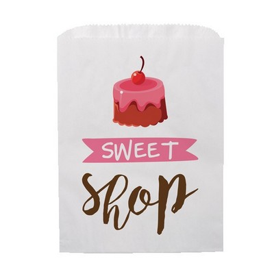 Full Color White Food Safe Paper Bags (5.75" x 7.5")