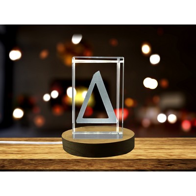 Delta Symbol Crystal Trophy Award w/LED Base Light