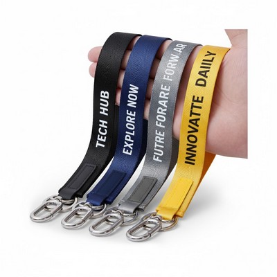 Nylon Woven Custom Printed Keychain Wristlet Lanyard