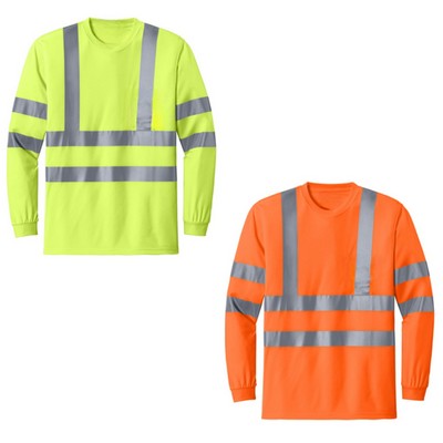 Reflective Long Sleeve Safety T-Shirt - Birdseye