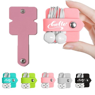 Silicone Earbud Headphone Wrap Winder Cord Organizer