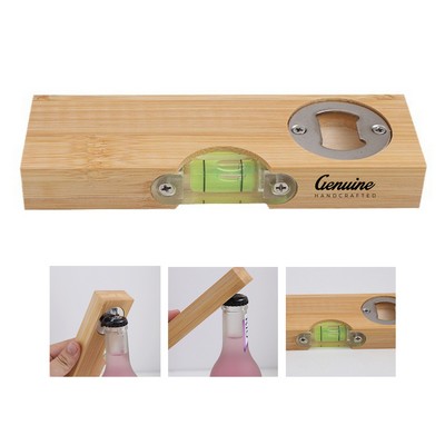 Bamboo Bottle Opener with Level