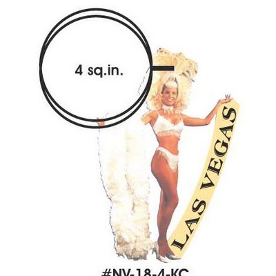 Vegas Showgirl in Yellow Key Chain w/Clear Mirrored Back (4 Square Inch)