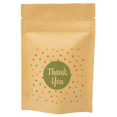 Polka Dots Predesigned Kraft Barrier Pouch (4"W x 6"H x 2"D)