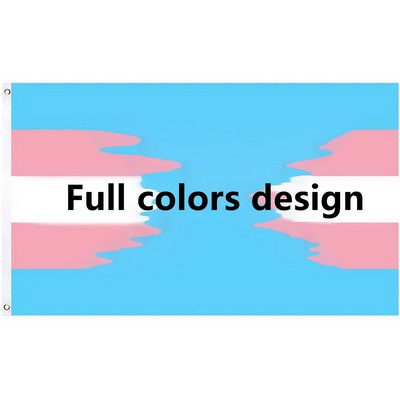 5'x3' Custom Single Sided Flag With Grommets