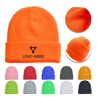 Acrylic Knit Beanie Hat