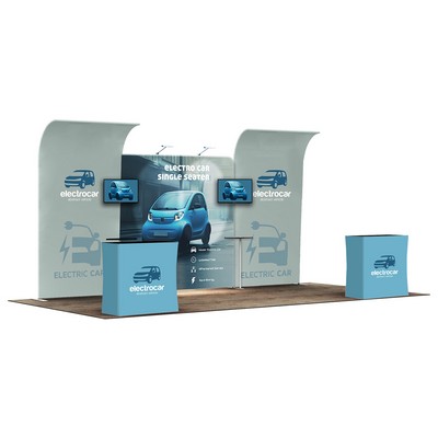 20' Inline Trade Show Booth – Modular Setup with Monitor Mounts