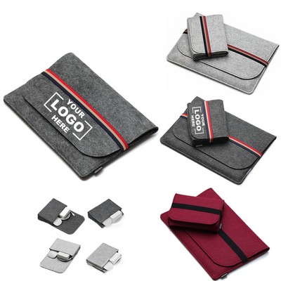 Two-in-One Felt Laptop Sleeve Accessory Bag
