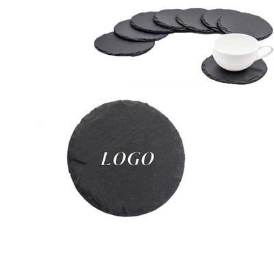 Natural Round Slate Coaster