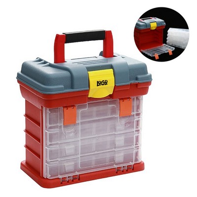 Portable Plastic Parts Organizer Tool Box w/ Compartments