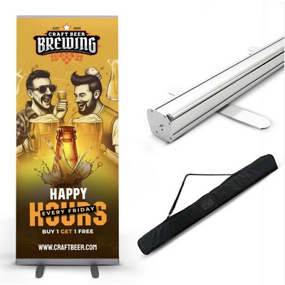 Economy Banner Stand - 33.5"w x 80"h - Custom Print