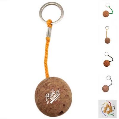 Float Cork Ball Keychain