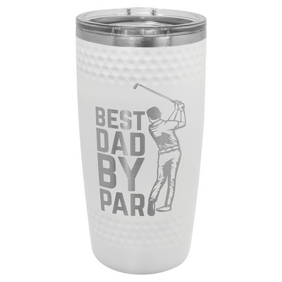 Polar Camel 20 oz. White Golf Tumbler with Dimples and Slider Lid