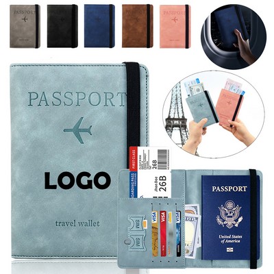 RFID Blocking PU Leather Travel Passport Holder