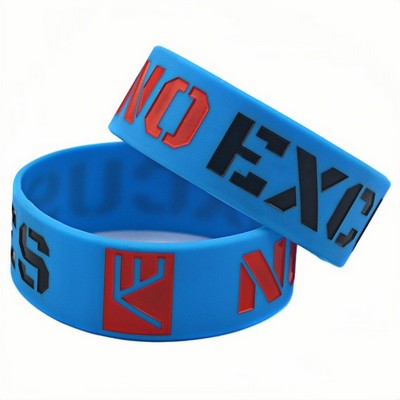 No Excuse Motivational Silicone Bracelet 1" Wristband for Inspiration and Encouragement