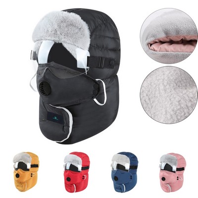 Fleece Hat Mask with Goggles