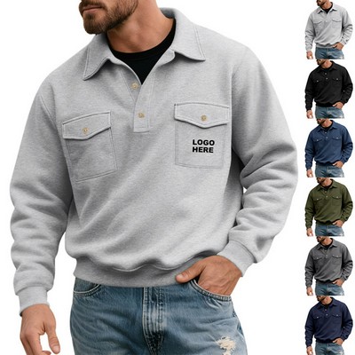 Custom Logo Men's Sweatshirt Long Sleeve Workwear Pullover Hoodies