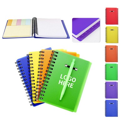 Compact Spiral Notebook with Ruled Paper and Scale