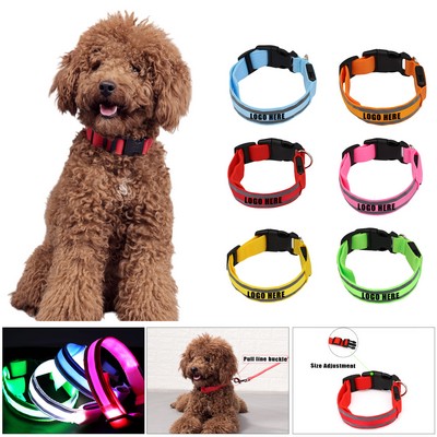 LED Light-Up Nylon Pet Collar with 3 Modes