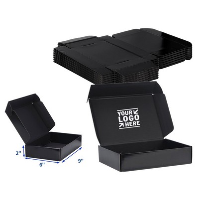 Small Business 9x6x2 Black Cardboard Corrugated Mailer Shipping Packaging Gift Box