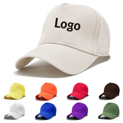 Custom Cotton Five-Panel Baseball Cap with Structured Brim