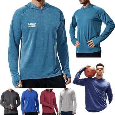 Custom Men's Sports Pullover Lightweight Performance Athlete Slim FIt Hoodie