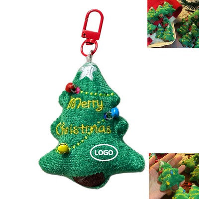 Plush Christmas Tree Keychain