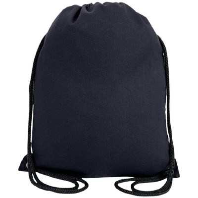 Blank Sports 7 oz Canvas Drawstring Bag | Travel Gym Hiking Event Cinch Black (14x17)