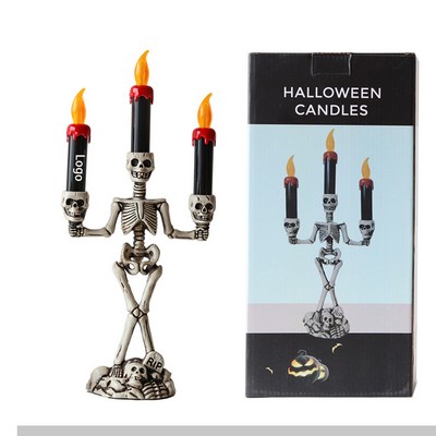 Triple LED Halloween Candles Flameless Candle Holder