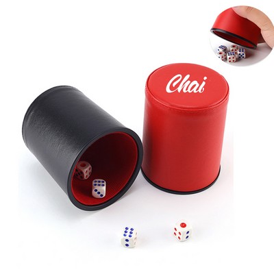 PU Leather Dice Cup Set
