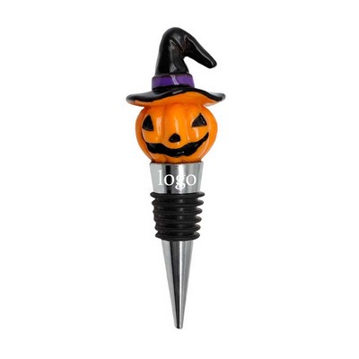 Halloween Pumpkin with Hat Wine Bottle Stopper