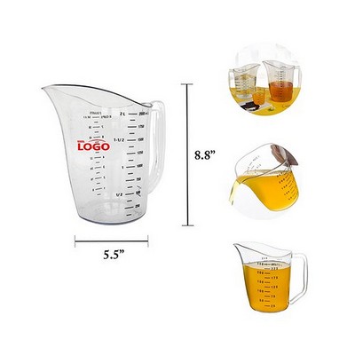 Premium 2L/2Qt Transparent Polycarbonate Measuring Cup