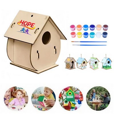 Wooden DIY Bird House Paint Kit