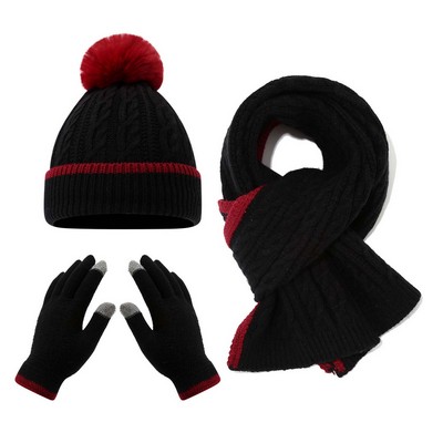Kids Winter Hat Gloves Scarf Set