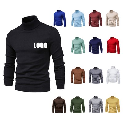 Mens Slim Fit Turtleneck Pullover