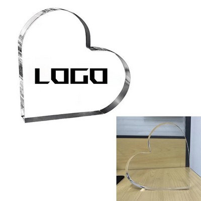 Heart-Shaped Clear Acrylic Table Ornament