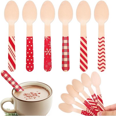 6.3" L Eco-Friendly Wooden Spoons Christmas Utensils for Party