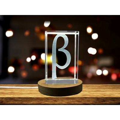 Unique Greek Beta Symbol Laser-Crafted Sculpture