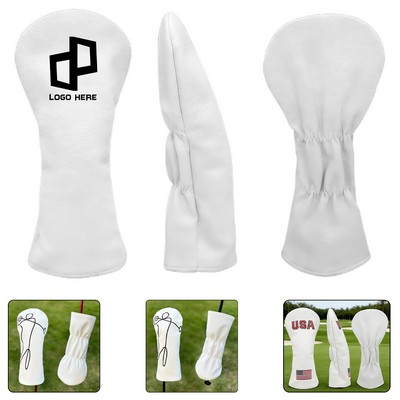 Large Golf Club Headcover Pu Leather Protective Cover